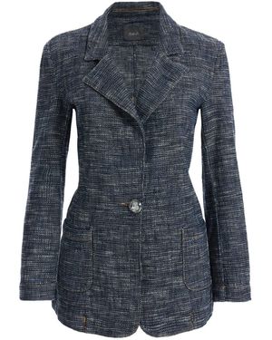 2Be4A Knitwear Look Blazer Denim Jacket - Blue