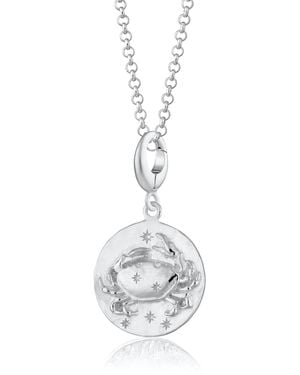 Lily Charmed Sterling Cancer Zodiac Charm Necklace - White