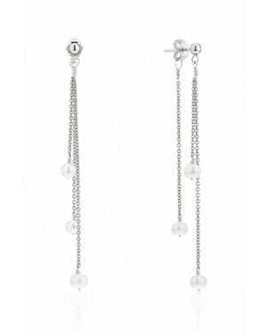 Lily & Roo Layered Pearl Drop Earrings - White