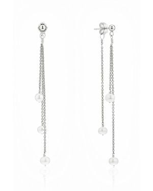 Lily & Roo Layered Pearl Drop Earrings - White