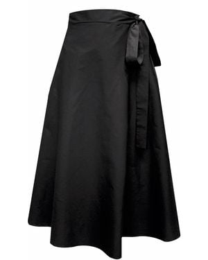 Frock Tales Illusion Wrap Midi Skirt - Black