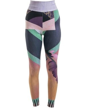 ARTISTA Ivy Printed Elastic Leggings - Blue