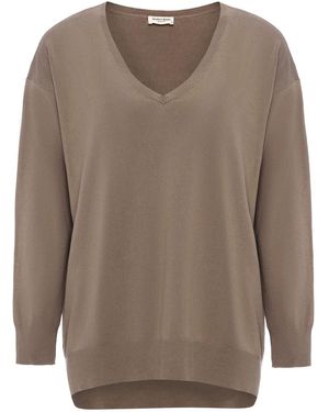 anou anou Neutrals Relaxed Fit V-Neck Knit Sweater - Brown