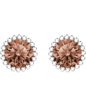 Arte Madrid Cruz Bezel-Set Round Stud Earrings - Pink