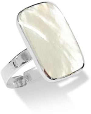 FV Jewellery La Stèle Mother Of Pearl Rectangle Ring - White