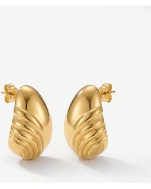 Elk & Bloom Chubby Winged 14K Drop Studs - Metallic