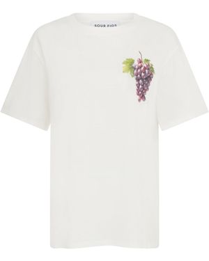 Sour Figs Grape Print T-Shirt - White