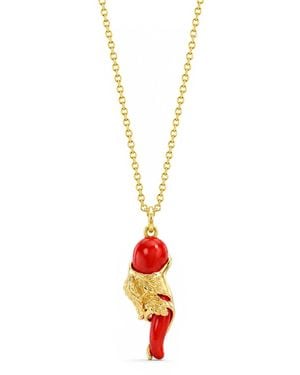 Unaloe Plated Sterling Cornicello Leaf Pendant Necklace - Metallic