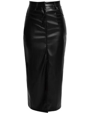 Ats the Label Dahlia Faux Leather Midi Skirt - Black