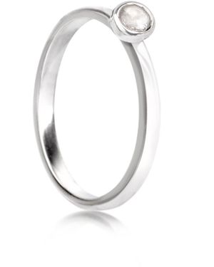 The Jewellery Store London April Birthstone Stackable Ring With Crystal Gemstone - Metallic