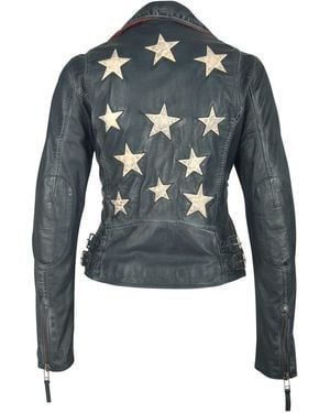 Mauritius Star Lambskin Leather Jacket Christy - Blue