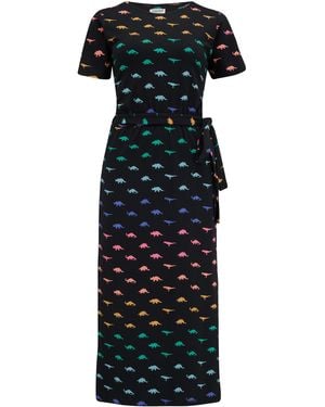 Sugarhill Flissy Jersey Midi Dress, Jurassic Jive - Black