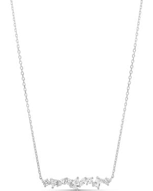 SHYMI Multi Shape Prong Set Bar Necklace - Metallic