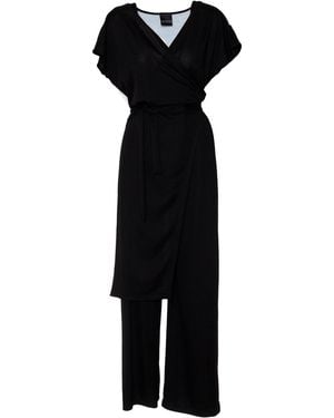 ARTISTA Victory Chic Short Sleeve Full Length Jumpsuit - Black