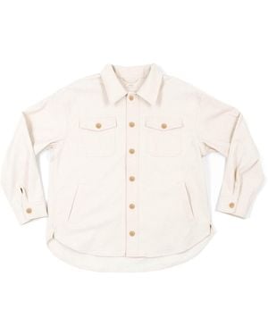 Ariko Cream Bucky Split Hem Shirt Jacket - Natural