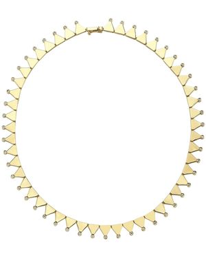 Dime Tribe Triangle-Shaped Necklace With Diamond Detail - Metallic