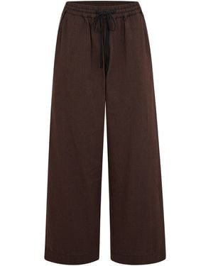 Sugarhill Roksanda Cotton Wide Leg Pants Stripe - Brown