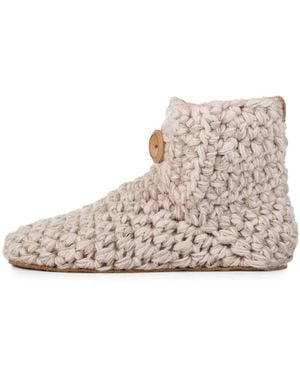 Kingdom of Wow Extra Chunky Boot Wool Slippers For - Natural