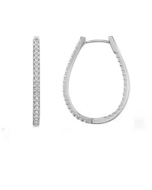 Diamonbliss Oval Hoop Earrings - Metallic