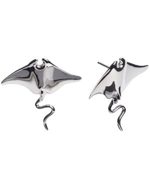 Luna Delphine Manta Studs - Metallic
