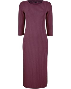Oh!Zuza Echo Ribbed Cotton Midi Dress – - Purple