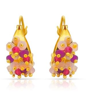 GEM BAZAAR Bejewelled Hoops - Metallic