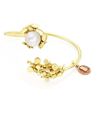 Unaloe Vermeil Pearl Bracelet – Handmade Italian Jewellery For Elegant Nature Inspired Design - Metallic