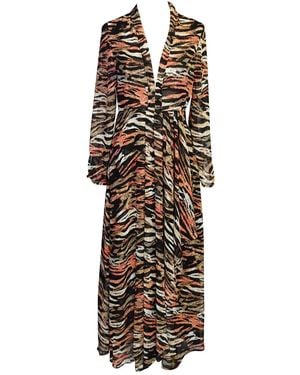 Jennafer Grace Triana Tiger Minaret Dress - Brown