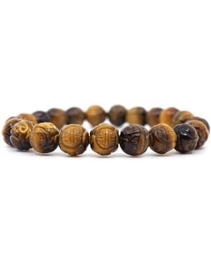 Shar Oke Carved Tiger's Eye Bracelet - Natural