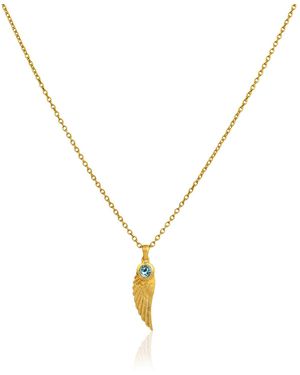 Moon London Angle Wing Topaz Necklace - Metallic