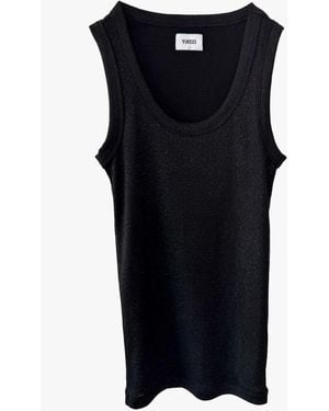Vænn Metallic Scoop Neck Tank - Black