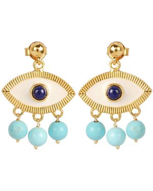 Lila Rasa Evil Eye Earrings - Blue