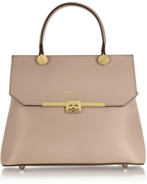 Le Parmentier Neutrals Atlanta Top Handle Satchel Bag W/Shoulder Strap - Natural