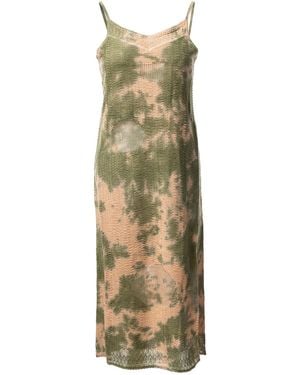 Fully Fashioning Zelda Floating Stitch Midi Dress - Metallic