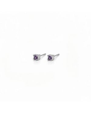 The Jewellery Store London Amethyst Tiny Studs - White
