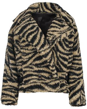 Conquista Safari Elegance Faux Fur Jacket - Green