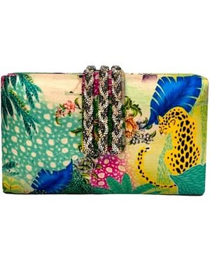 Simitri Faerie Braided Fringe Clutch - Blue