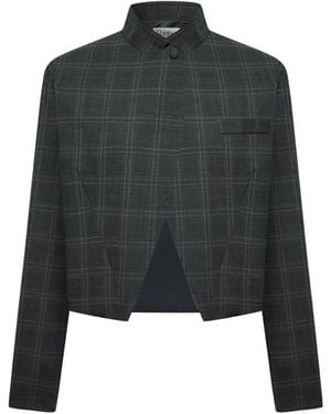 Thisisu Collection Romy Plaid Jacket – Dark - Black