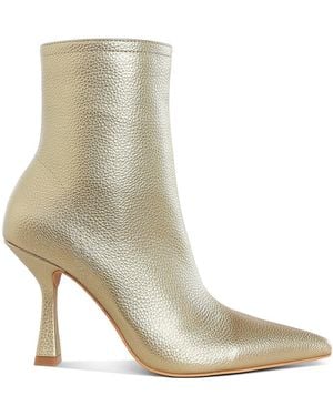 Rag & Co Farnak Metallic Pointed Toe Ankle Boots - Natural