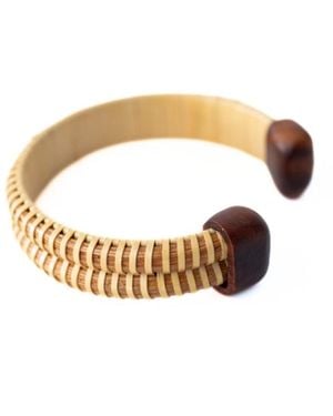 Whale Tail Weaving Neutrals The Wooden Whaler's Girlfriend Cuff - Metallic
