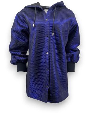 Monzlapur New York Metallic Neoprene Hoodie - Blue