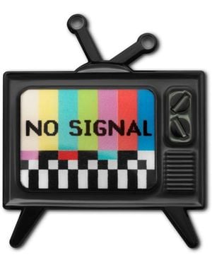 Make Heads Turn Enamel Pin No Signal Tv - Black