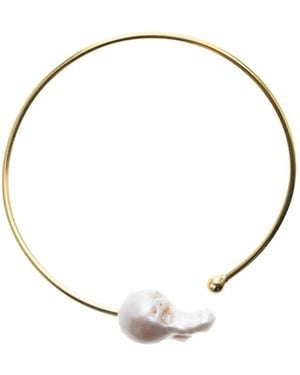 Silver Moon Sterling Bracelet With Pearl - Metallic