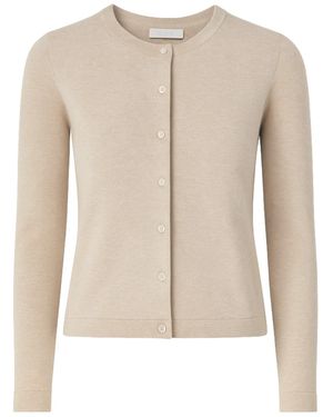 Nuvv Collection Neutrals Fine Knit Cardigan With Buttons - Natural