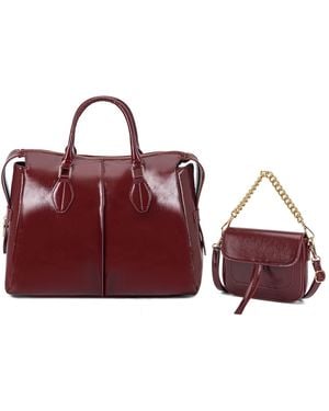 Mkf Collection - J'omor Yareli Tote Bag With Mini Bag- 2-Piece Set - Red