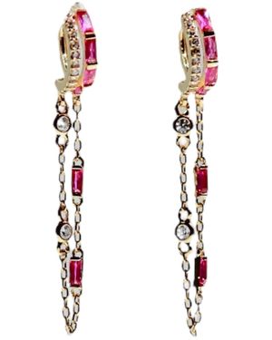 Native Gem Orion Earrings- Ruby - Metallic