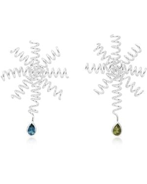 Armature Topaz And Tourmaline Starfish Earrings - White