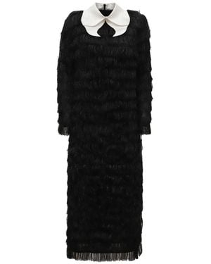 Julia Allert Evening Fringe Straight Loose Fit Dress – Sparkle - Black