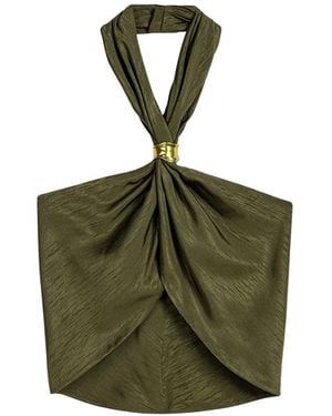 Nocturne Neutrals Twist Halter Neck Bustier - Green
