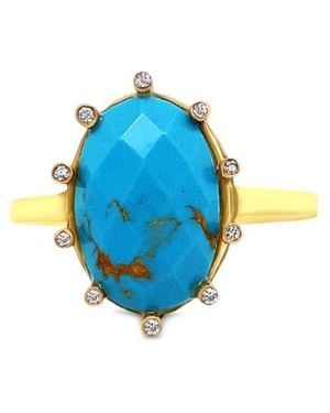 GEM BAZAAR Crown Ring - Blue
